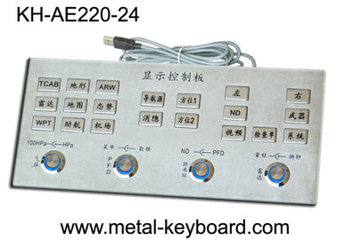 Metal Industrial Control Platform Flat key Keyboard , Metallic Keyboard