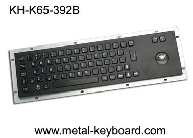 IP65 Anti - vandal Black Industrial Computer Keyboard with Stainless steel Trackball