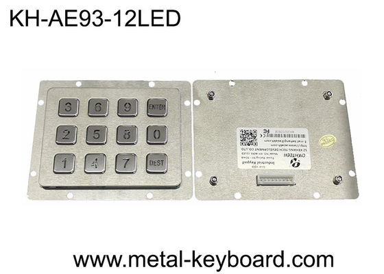 SS PS2 3x4 Matrix ปุ่มกดโลหะกันน้ำ 12 ปุ่ม Backlit Panel Mount