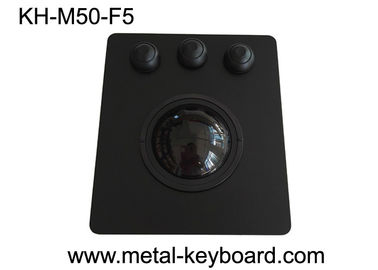 50mm Black Panel Mount Trackball ความไวสูง PS / 2 / USB Interface OEM / ODM ใช้ได้